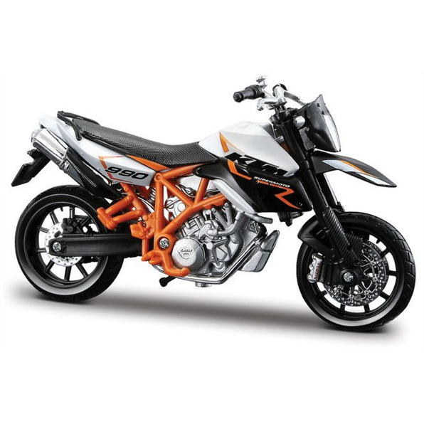 Burago 1:18 Scale KTM 990 Supermoto R 2011 - White/Black