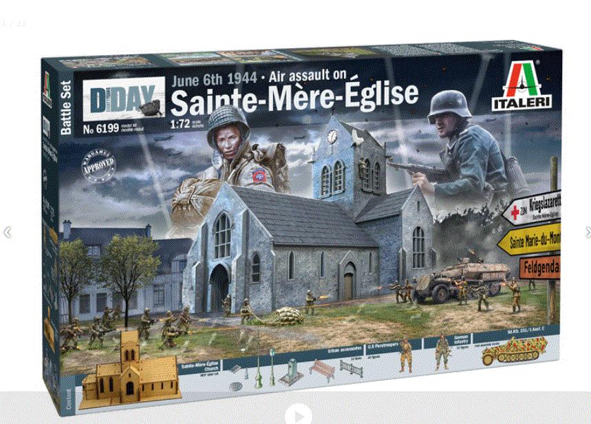 Italeri 6199 1/72 Scale D DAY AIR ASSUALT ON SAINTE-MERE-EGLISE US PARATROOPERS battle set