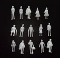 GM Model Supplies 1:100 Scale Architecture Plain White Figures - 50pcs