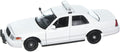 Motormax 1:24 Scale Ford Crown Victoria 2010 White - Lights Police Interceptor