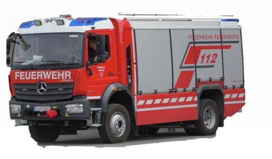 Burago  1:50th Scale Fire Trucks Ladder Riffaud
