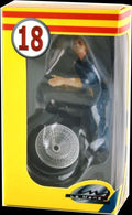 LE Mans Miniatures 1:18 Scale Georges Figure Porteur de Roue Team Bugatti T59 Blue Overall