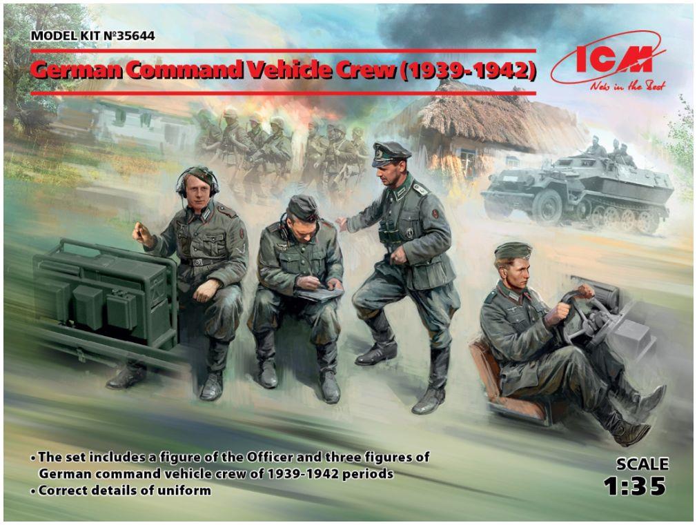ICM Plastic Kits 1:35th Scale German Command Vehicle Crew (1939-1942) 4 Figures