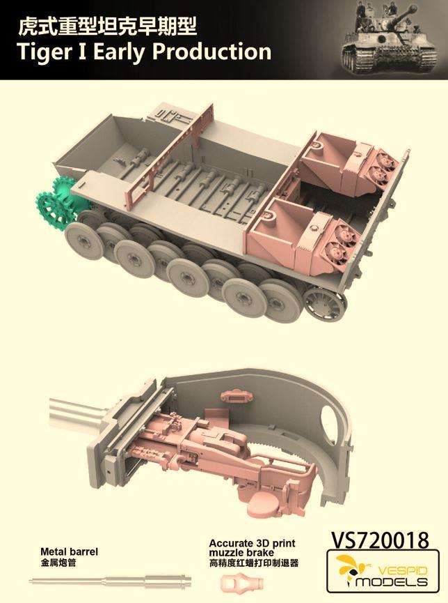 Vespid Models VS720018 1/72 Scale Tiger 1 Tank Early Production with 3D Printed parts Coming soon