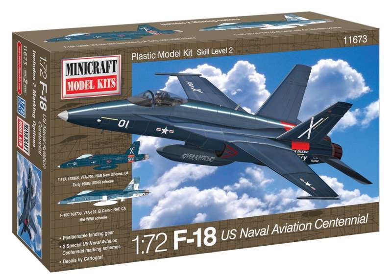 Minicraft Models 1:72 Scale F-18 USN Centennial with 2 Marking Options