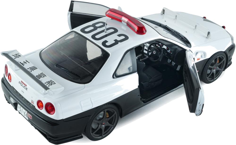 Solido  1:18th Scale Nissan Skyline GT-R (BNR34) Japanese Police White 1999