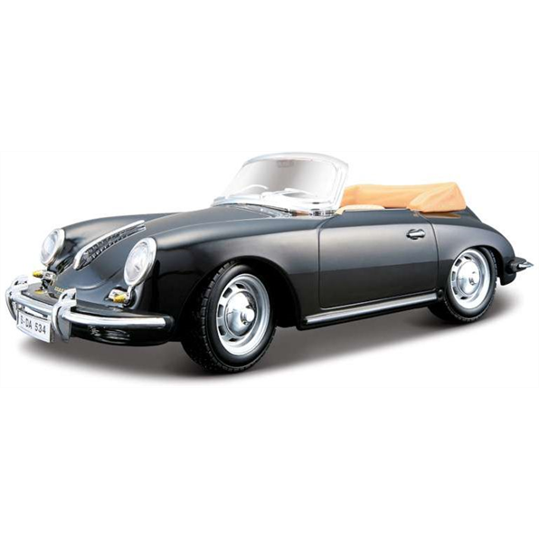 Burago 1:24 Scale Porsche 356B Cabrio 1961 - Black