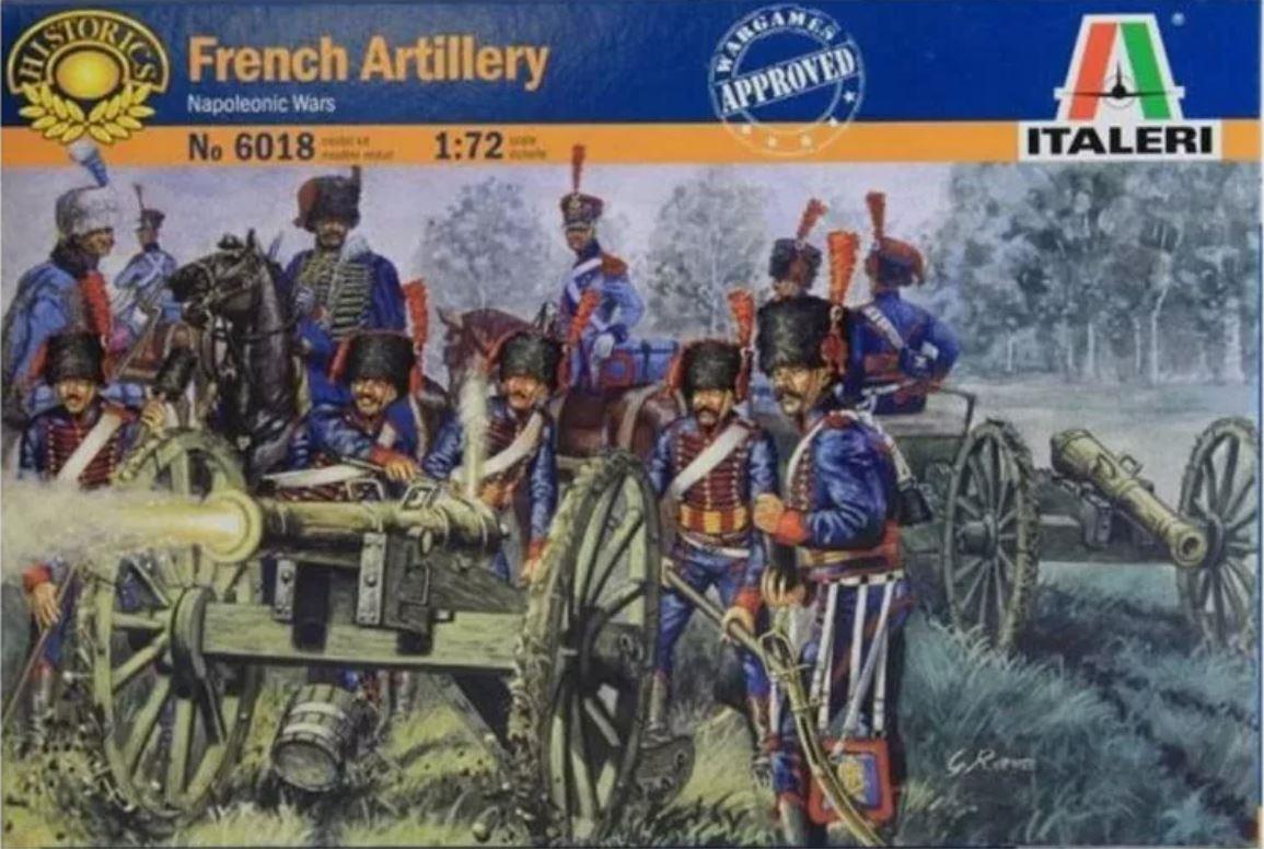 Italeri 6018 1/72 Scale French Line or Guard Artillery Napoleonic War 11 Gunners 2 Guns 1 Limber and 8 Horses