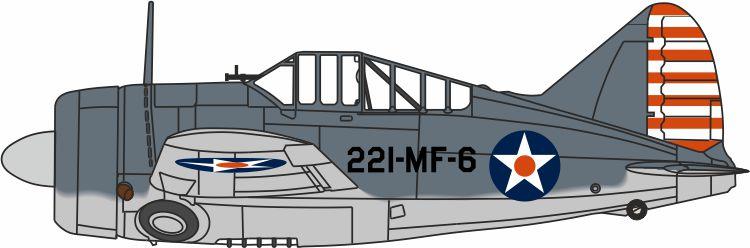 Oxford 1:72 Scale Brewster Buffalo VMF-221 US Marine Corps MCAS Ewa Hawaii