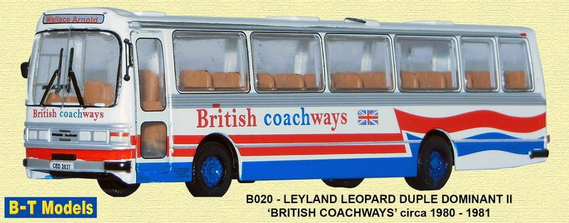 B-T Models 1:76 Scale Leyland Leopard Duple - British Coachways