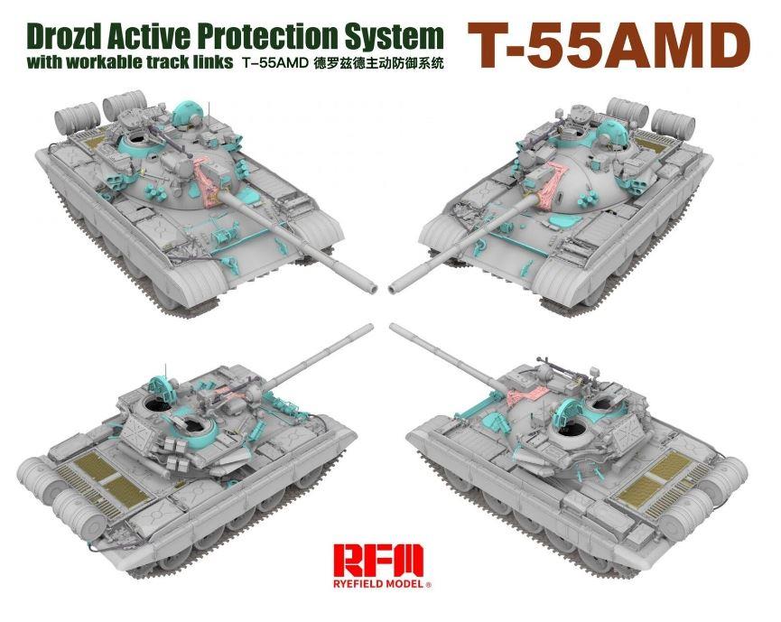 Rye Field UK  5091 1/35 Scale T-55AMD Drozd Active Protection System Model Kit