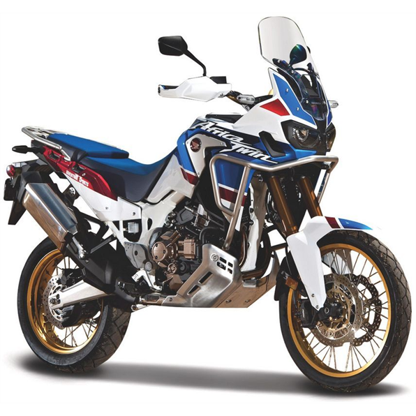 Burago 1:18 Scale Honda Africa Twin Adventure White/Blue/Red