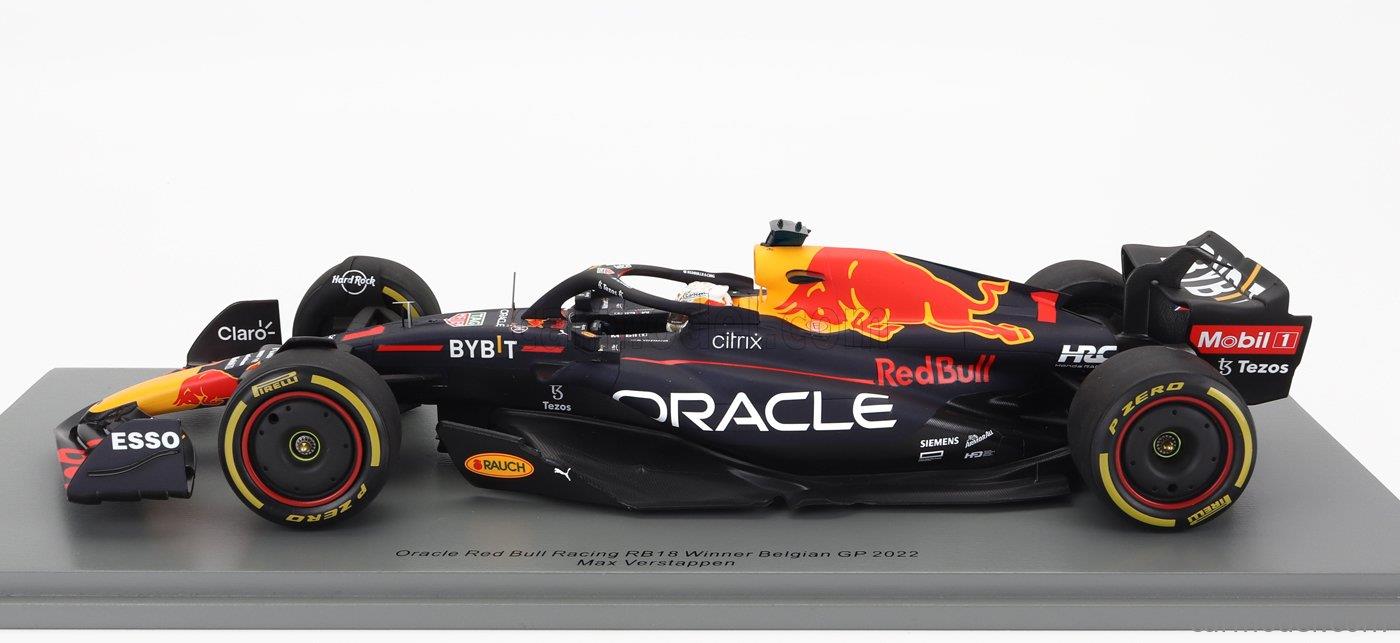 Spark 1:18 Scale Oracle Red Bull Racing RB18 #1 Winner Belgian GP 2022 Max Verstappen