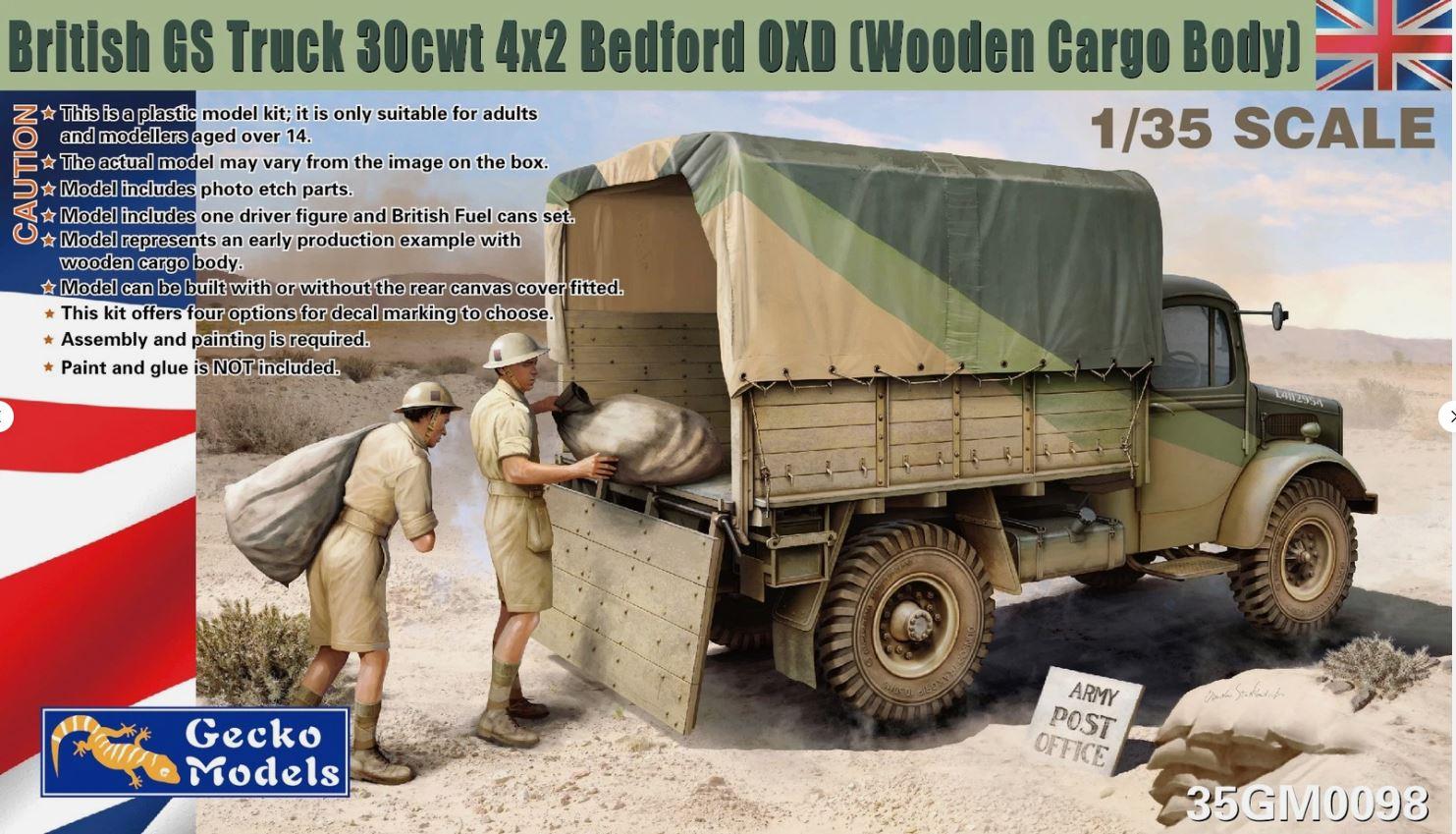Gecko 35GM0098 1/35 Scale British GS Truck 30cwt Bedford OXD Wooden Cargo Body