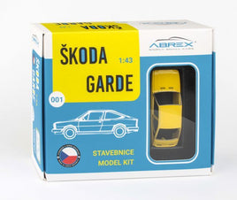 Abrex 1:43 Scale Skoda Garde 1982 Solar Yellow Model Kit