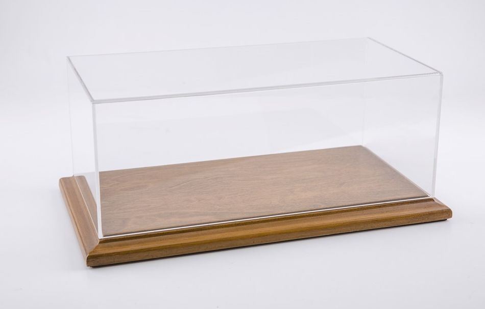 Atlantic 1:24 Scale Molsheim 1:24 Display Case with Walnut Wood Base (Wide Edge)