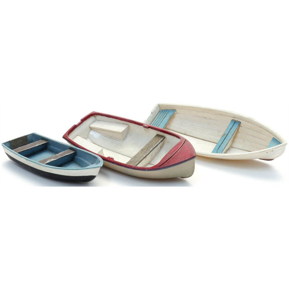 Artitec 1:87 Scale Polyester Rowing Boats (3x) Ready-Made, Painted