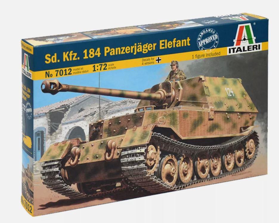 Italeri 7012 1/72 Scale WW2 German Panzerjager Elefant Military Model Kit