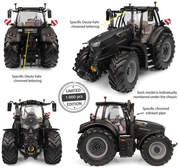 Universal Hobbies 1:32nd Scale Deutz-Fahr 7250 TTV Warrior Matt Black