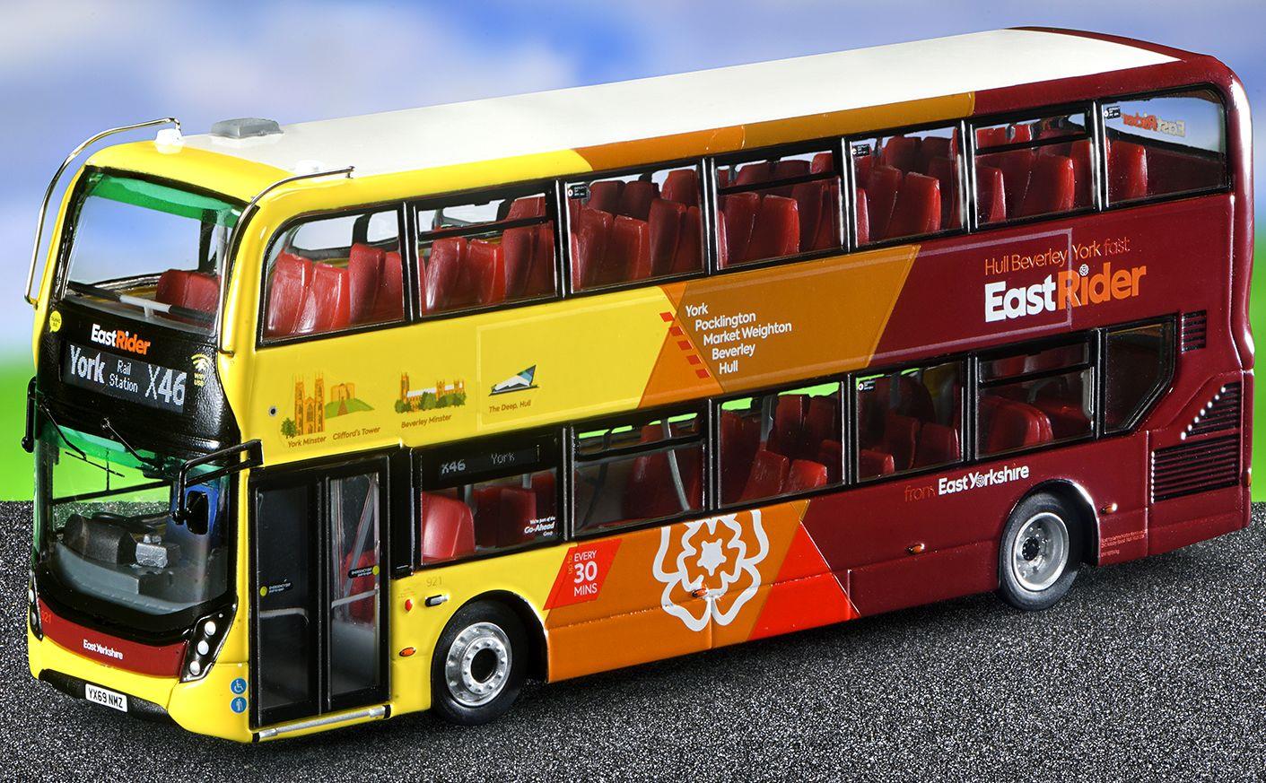Northcord  1:76th Scale ADL Enviro400 - East Yorkshire (921 - YX69 HMZ) - Route: York X46
