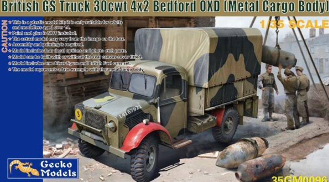 Gecko 1:72nd Scale British GS Truck 30cwt 4x2 Bedford OXD (Metal Cargo Body)