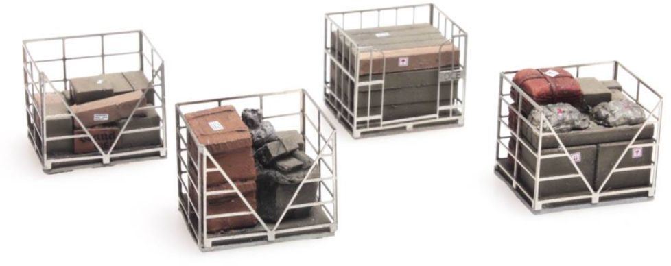 Artitec H0 Scale Metal Cage Pallets 1:87 Ready-Made, Painted