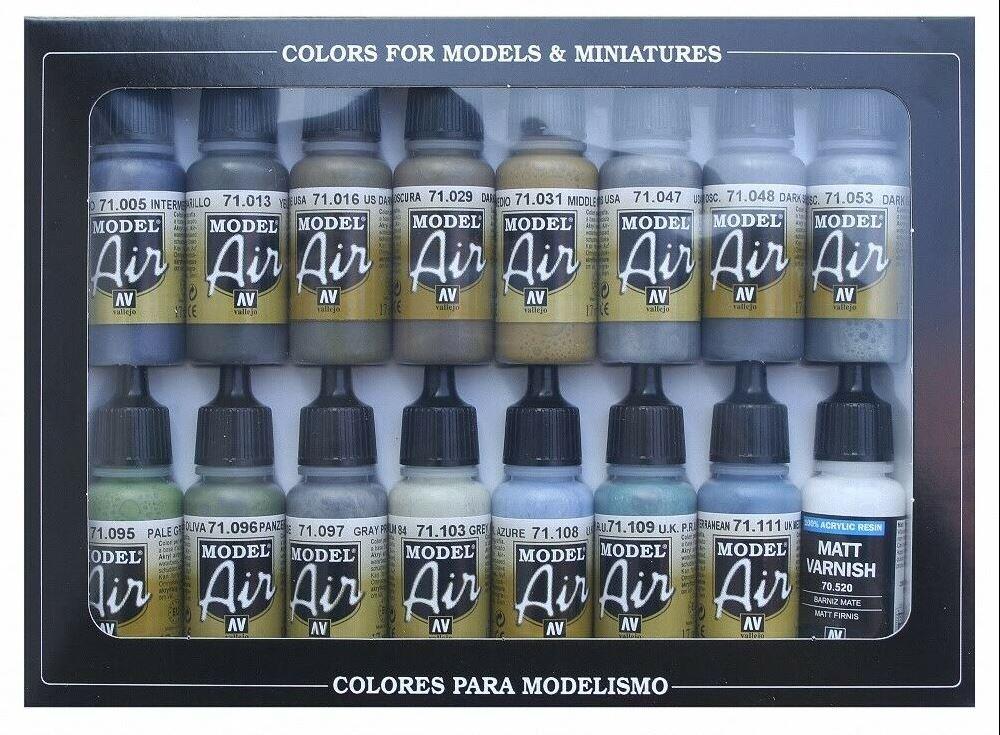 Vallejo AV Model Air Set – WWII British RAF/FAA (x16) 71189
