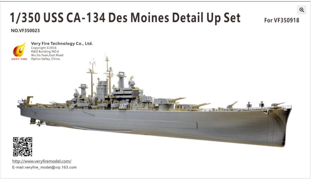 Very Fire 1/35 Scale USS CA-134 DES MOINES DETAIL UP SET FOR 350918 VF350023