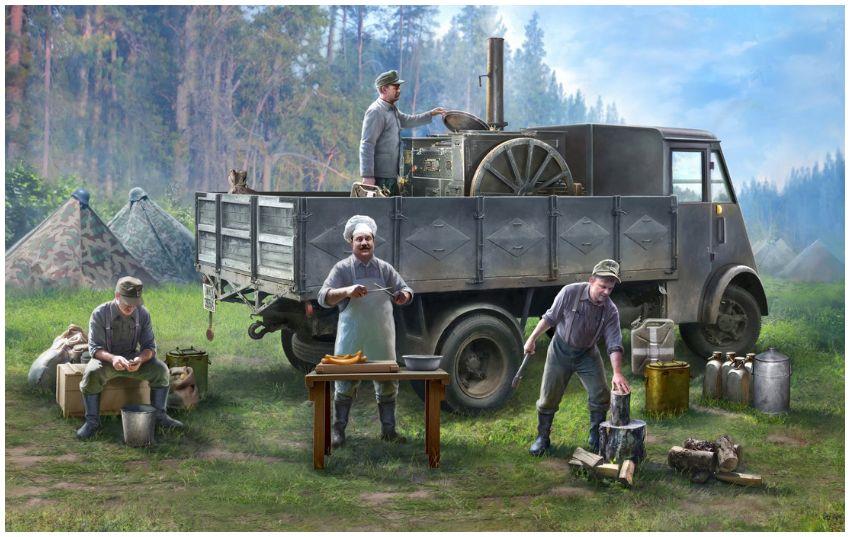ICM Plastic Kits 1:35th Scale AHN 'Gulaschkanone' Truck w/4 Figures and Accessories