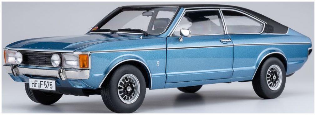 Touring Model Cars 1:18th Scale Ford Granada L Coupe Light Blue Metallic/ Vinyl Top Black Limited Edition 702pcs
