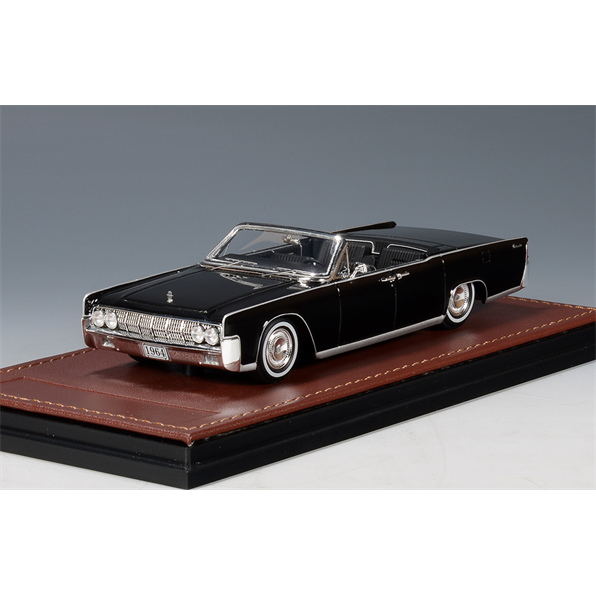 GLM 1:43 Scale Lincoln Continental Black Convertible Open Roof Black 1964