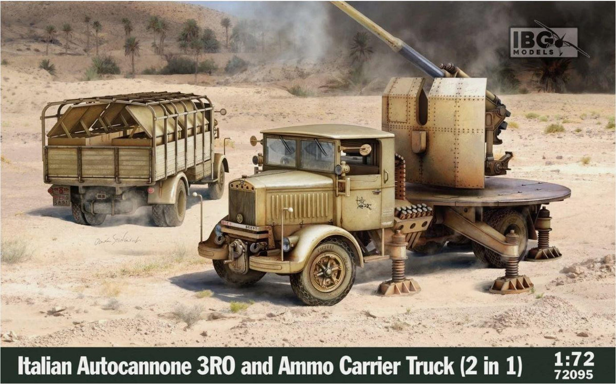 IBG Models 72095 1/72 Scale Italian Autocannone 3Ro and Ammo Carrier Truck (2 in 1)