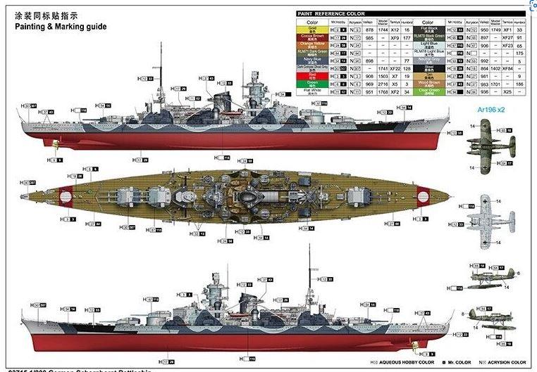 Trumpeter 03715 1/200 Scale German Scharnhorst Battleship