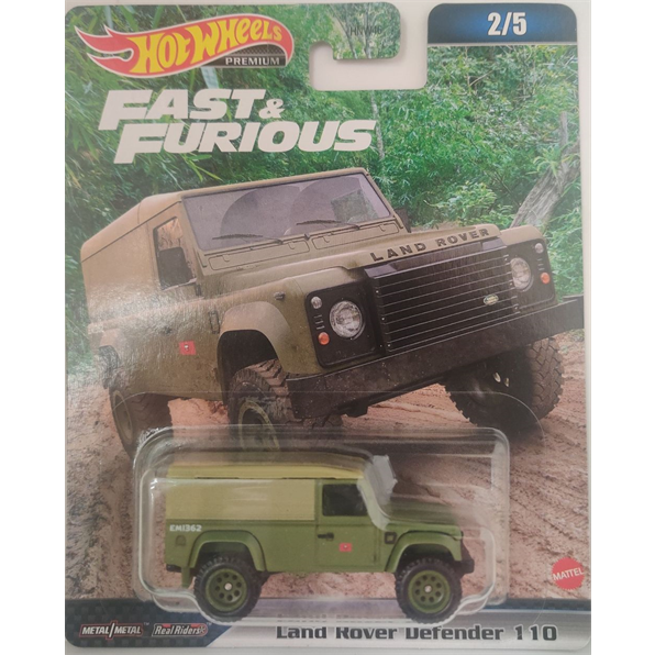 Mattel  Scale Land Rover Defender 110 Green Fast & Furious Hot Wheels 2/5