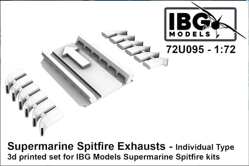 IBG Models 72U095 1/72 Scale Supermarine Spitfire Exhausts Individual Type Printed Set