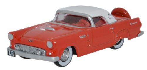 Oxford Diecast 1:87 Scale Ford Thunderbird 1956 Fiesta Red/Colonial