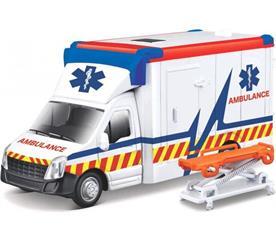 Burago 25CM Scale Ambulance Municipal Vehicle w/Stretcher