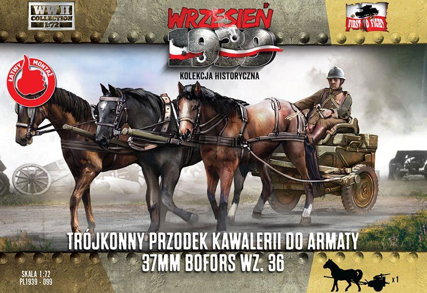 First to fight kits 1:72 Scale Three Horse Cavalry Carriage for 37mm Bofo