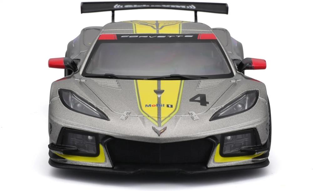 Burago 1:24 Scale Chevrolet Corvette C8R #4 2020 Grey/Yellow