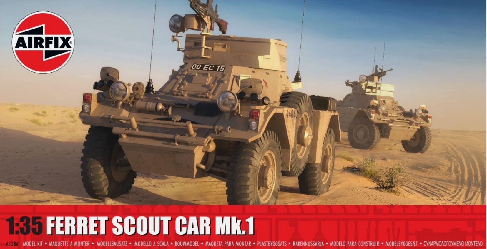 Airfix A1386 1/35 Scale British Army Ferret Scout Car Mk1 Plastic Kit