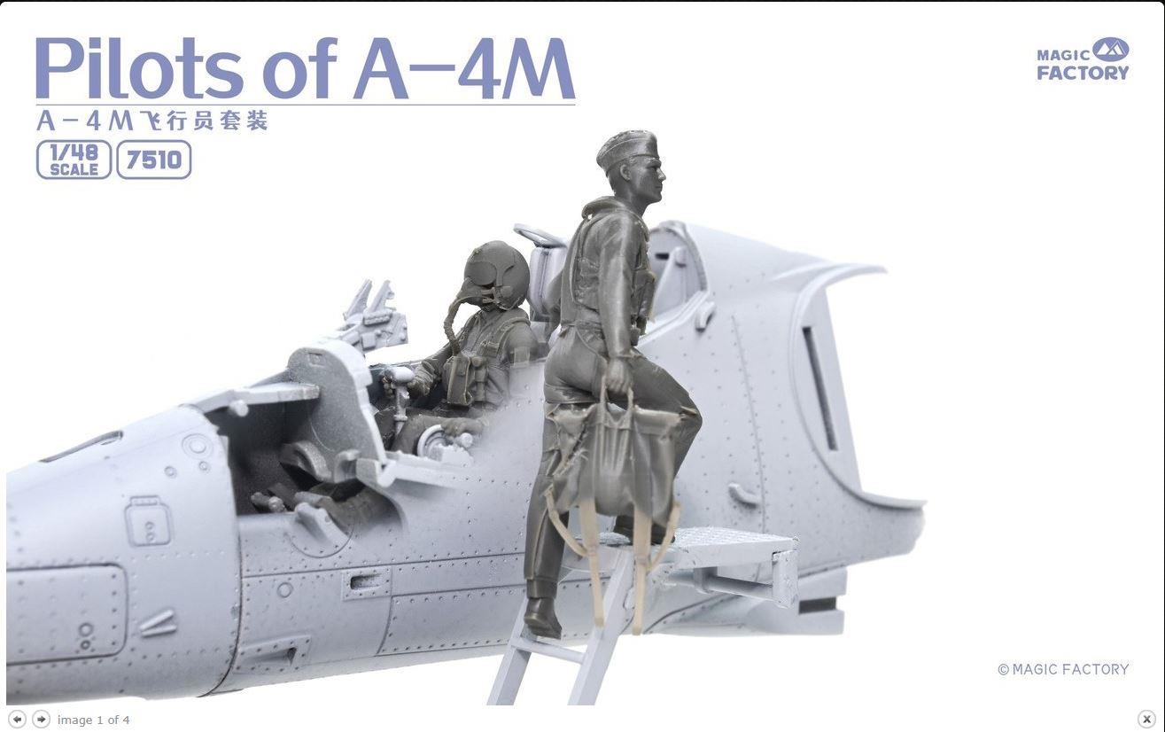 Magic Factory 7510 1:48 Scale Douglas A-4M Skyhawk Pilots designed to be used with Magic Factory kits