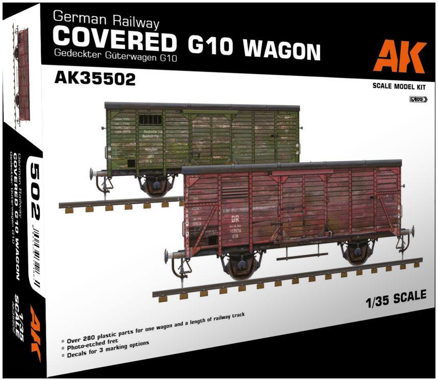 AK Interactive  1:35 Scale German Railway Covered G10 Wagon Gedeckter Guterwagen G10