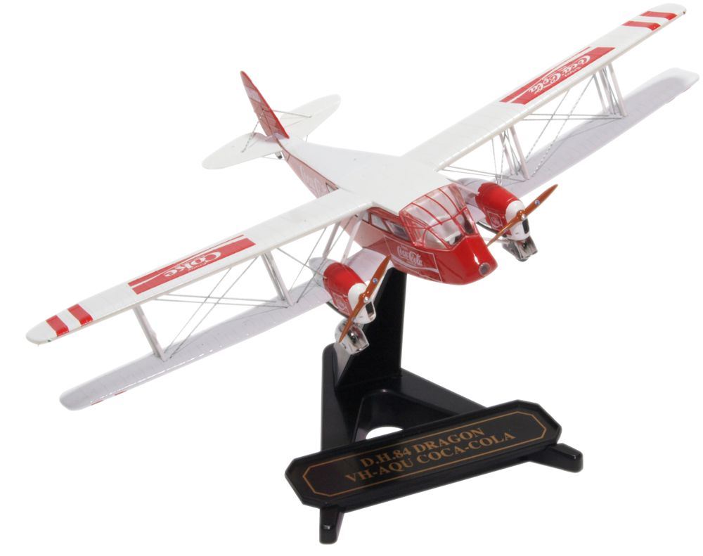 Oxford Diecast 1:72 Scale DH84 Dragon VH-AQU  Coca Cola