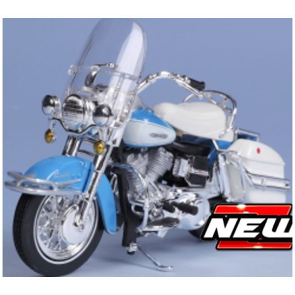 Maisto 1:18 Scale Harley Davidson FLH Electra Glide 1966 Blue/White