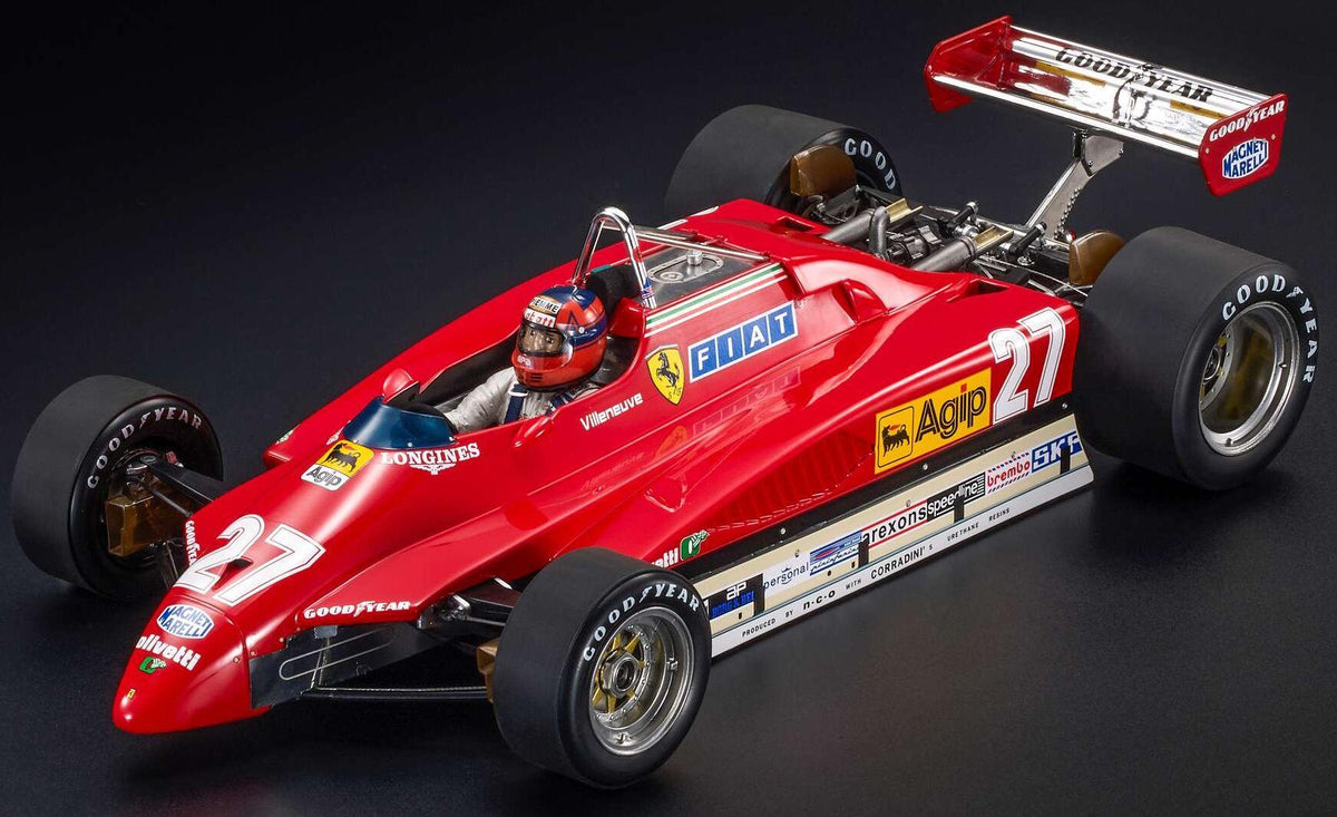 GP Replicas 1:12 Scale Ferrari 126C2 1982 #27 Gilles Villeneuve 2nd San Marino GP 1982 w/Driver