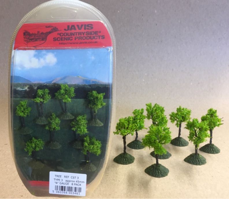 Javis Manufacturing N Scale Countryside Trees 'N' (8x45mm)