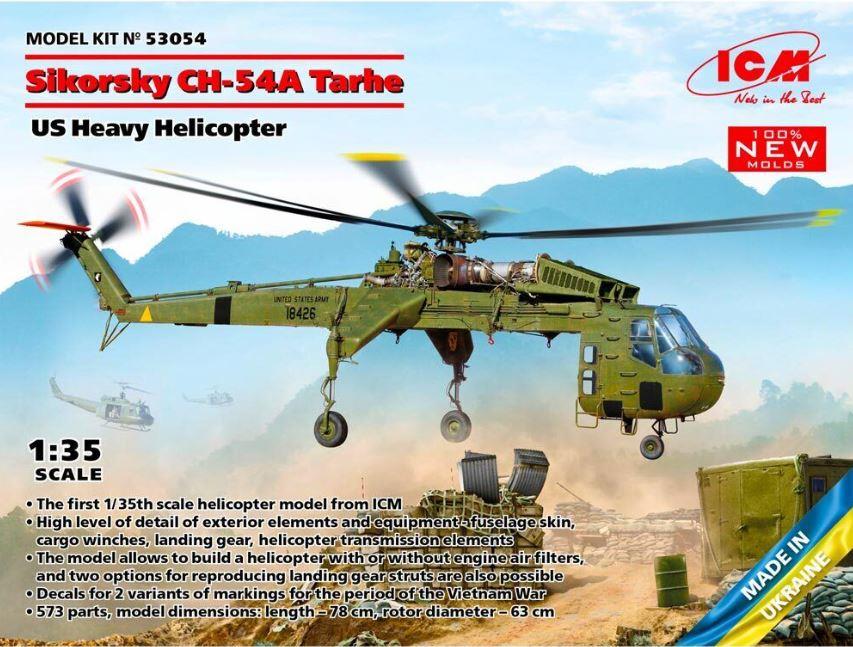 ICM 53054 1/35 Scale Sikorsky CH-54A Tarhe US Helicopter Model Kit