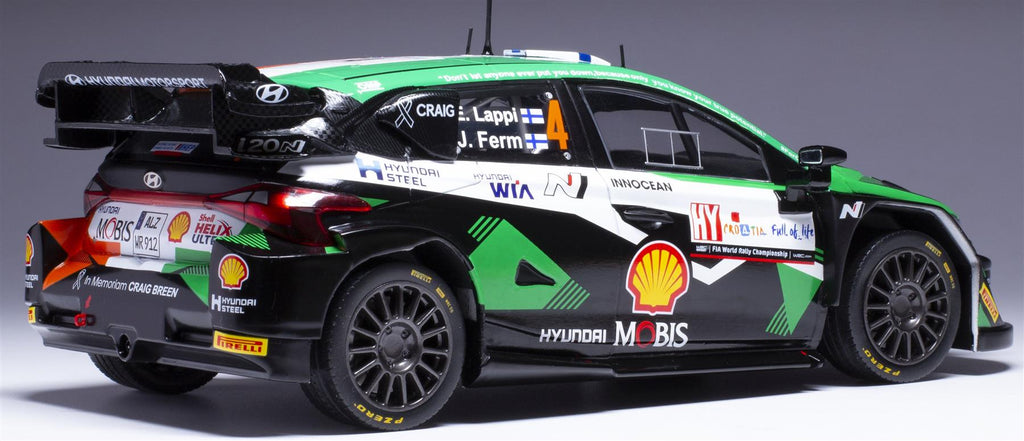 IXO 1:18 Scale Hyundai i20 N #4 WRC1 Rally Croatia 2023 E.Lappi/J.Ferm