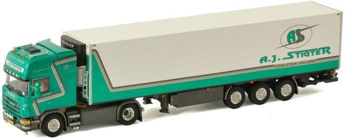 WSi 1:50 Scale Scania R4 Topline 4X2 Reefer Trailer 3 Axle 'A.J. Stigter Transport'