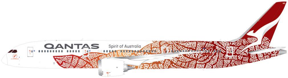 Gemini  1:400th Scale Boeing B787-9 Qantas Airways VH-ZND 'Yam Dreaming' Livery